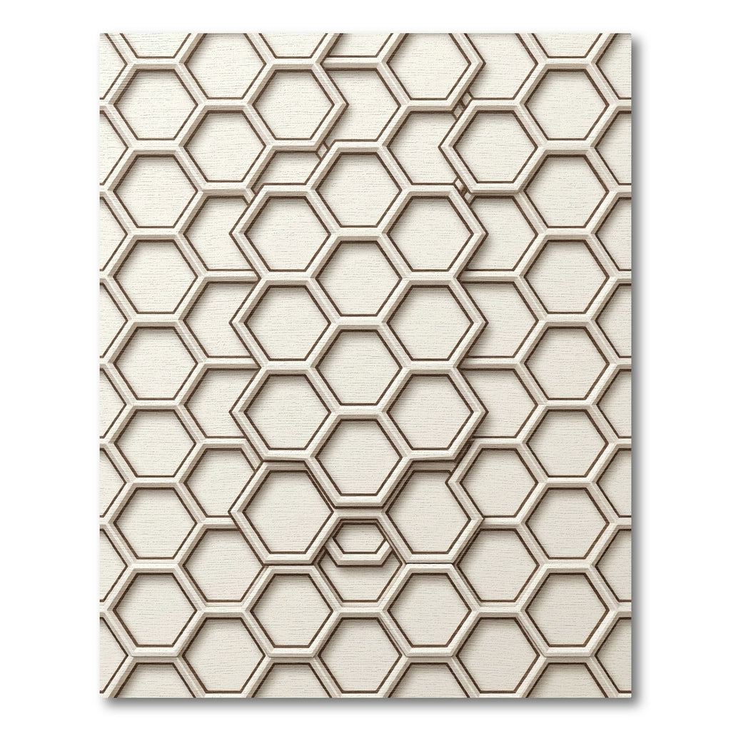 Sophisticated Cream Geometric Hexagon Tile Rug