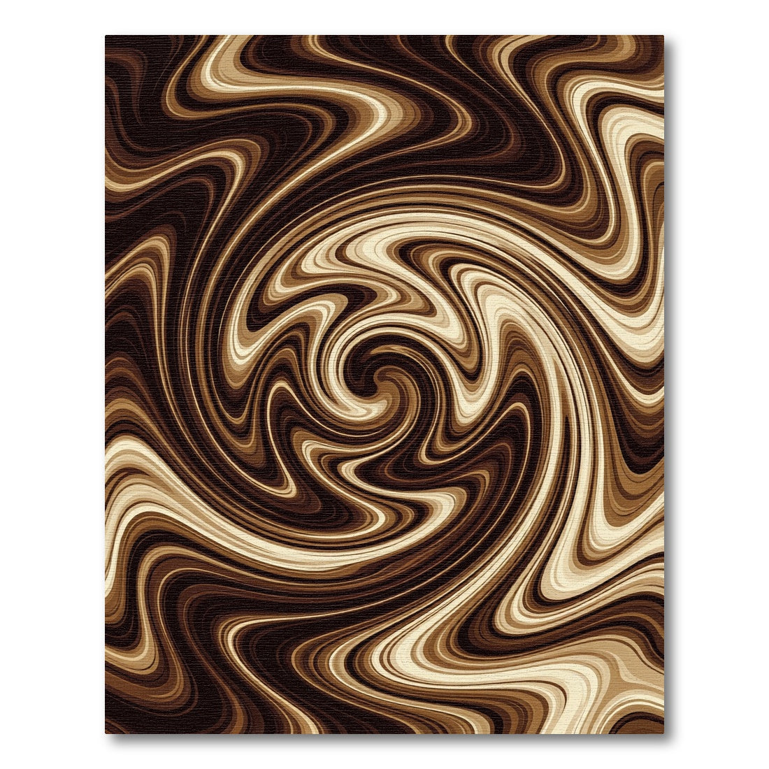 Brown Swirling Marble Abstract Rug
