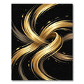 Golden Swirling Abstract Ribbon Art Rug