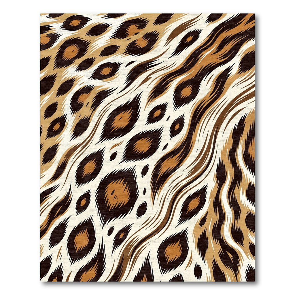 Chic Brown Cheetah Spots Flow Waves Rug