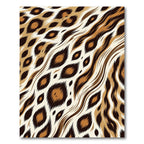 Chic Brown Cheetah Spots Flow Waves Rug