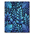 Vibrant Blue Tropical Foliage Rug