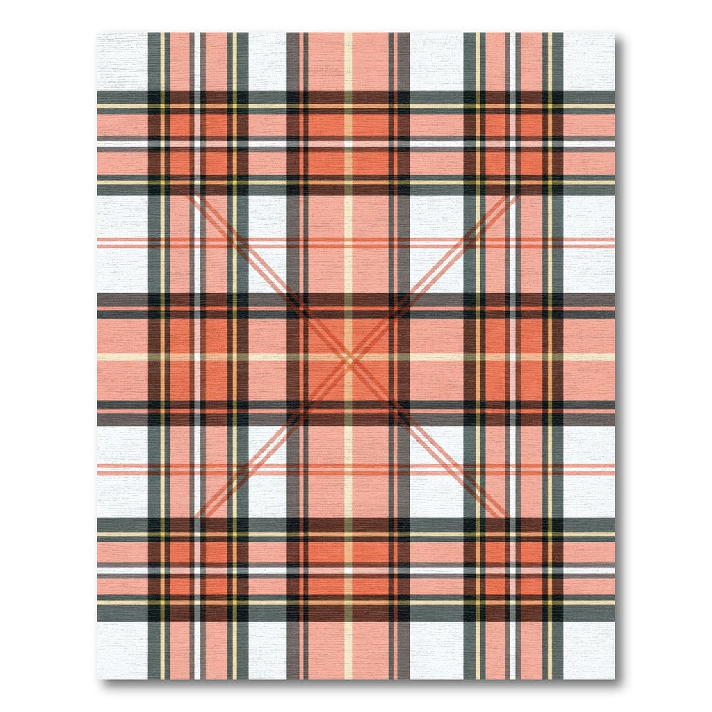 Classic Orange Plaid Tartan Lines Rug