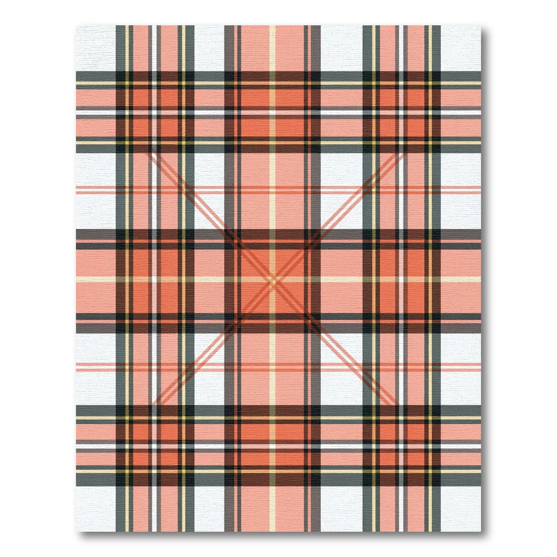 Classic Orange Plaid Tartan Lines Rug