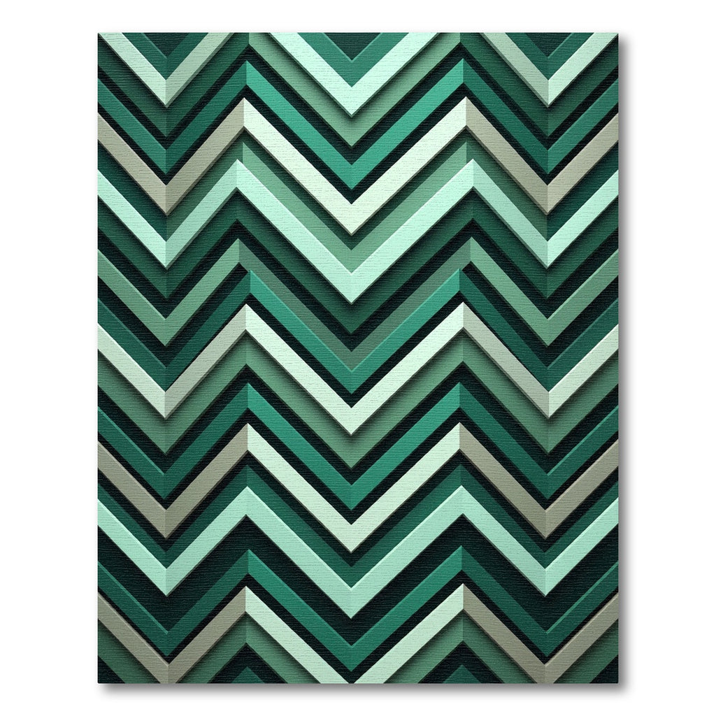 Deep Teal Zigzag Chevron Pattern Rug