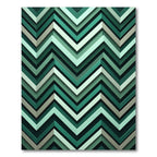 Deep Teal Zigzag Chevron Pattern Rug