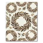 Brown Leaf Wreath Flourish Accent Rug