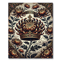 Golden Chrysanthemum Crown Floral Art Rug