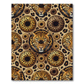 Golden Leopard Head and Donut Repeat Rug