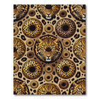 Golden Leopard Head and Donut Repeat Rug