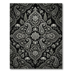 Monochromatic Vintage Paisley Floral Arrangement Rug