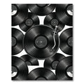 Monochrome Retro Vinyl Record Composition Rug