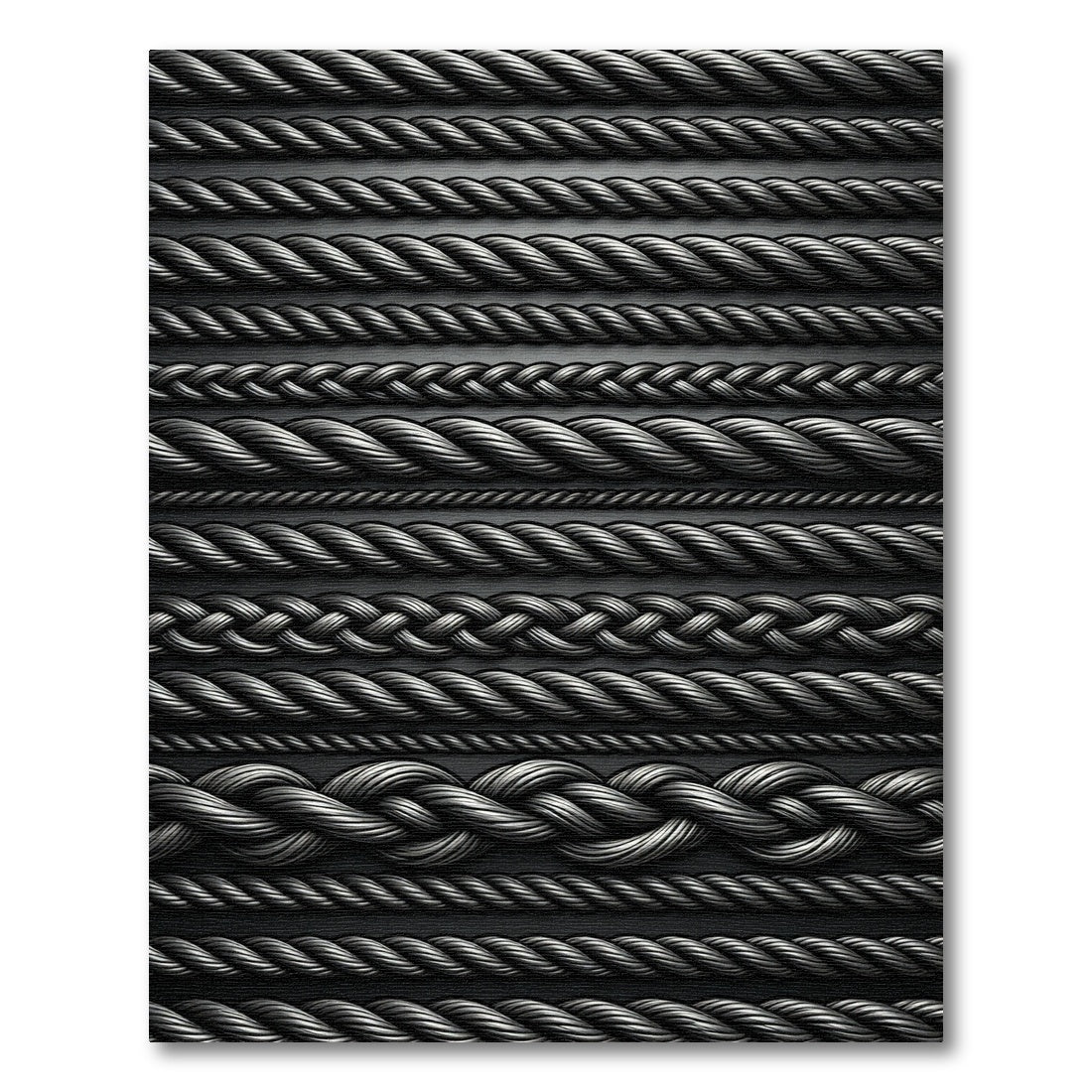 Silver Twisted Rope Collection Rug