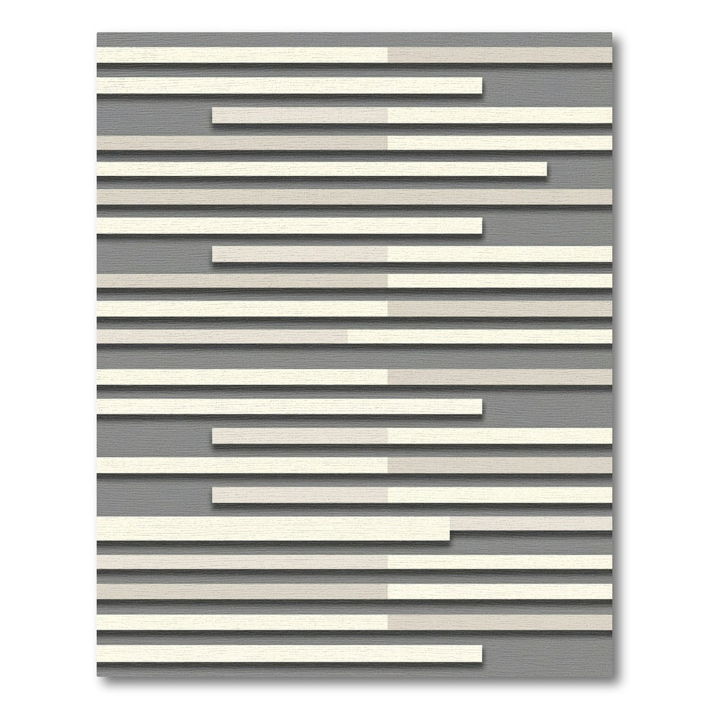 Minimalist Neutral Gray Layered Linear Rug