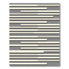Minimalist Neutral Gray Layered Linear Rug