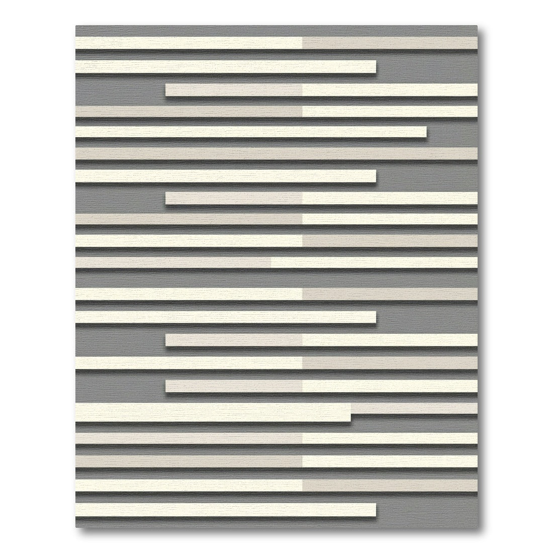 Minimalist Neutral Gray Layered Linear Rug