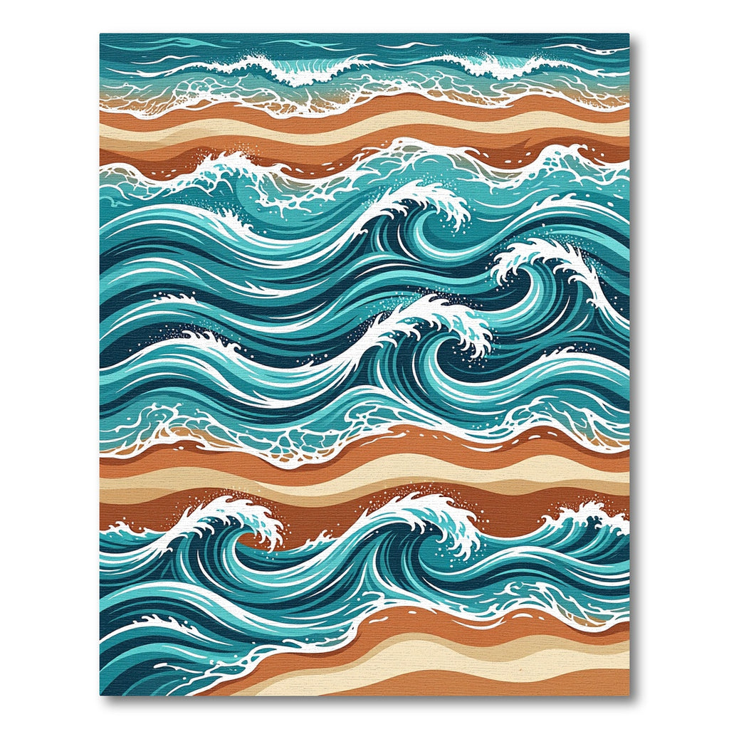 Abstract Oceanic Wave Coastal Shore Rug