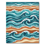 Abstract Oceanic Wave Coastal Shore Rug