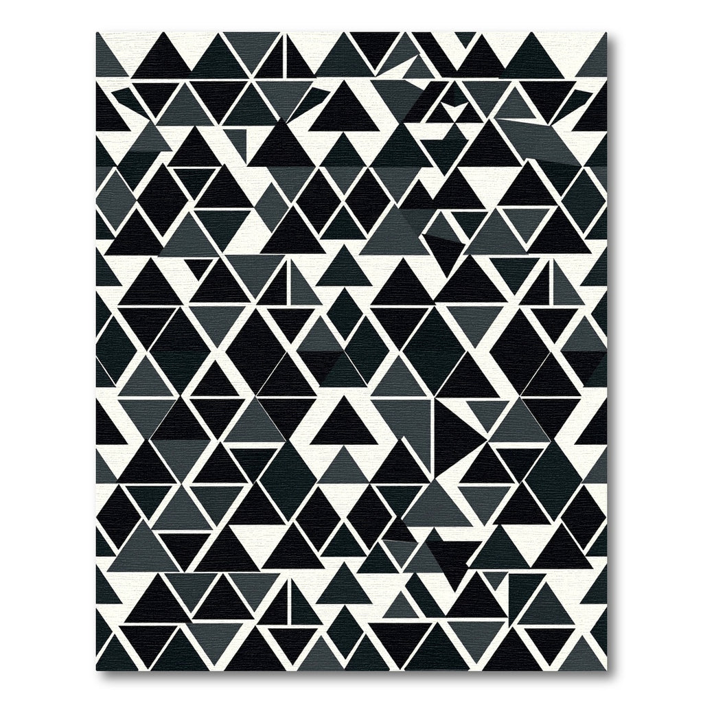 Monochromatic Abstract Triangle Collage Rug