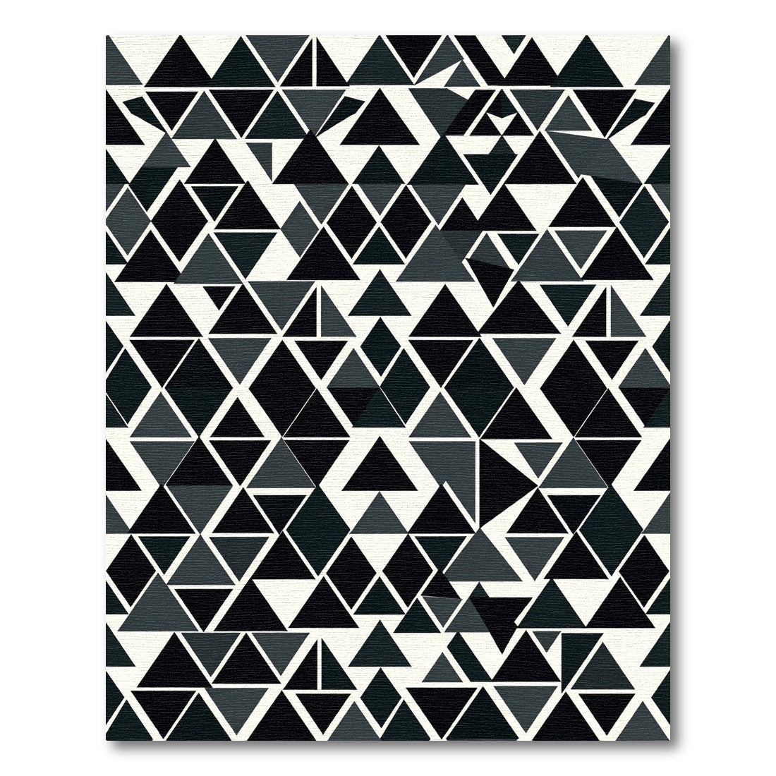 Monochromatic Abstract Triangle Collage Rug