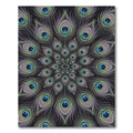 Intricate Peacock Feather Mandala Rug
