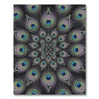 Intricate Peacock Feather Mandala Rug