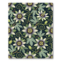 Botanical Passion Flower Vine Midnight Rug