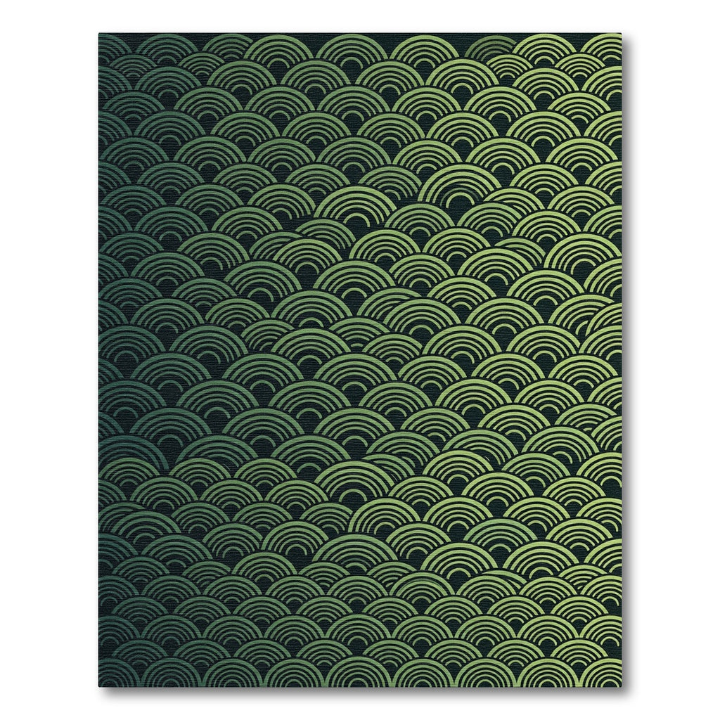 Green Graduated Scale Wave Rug