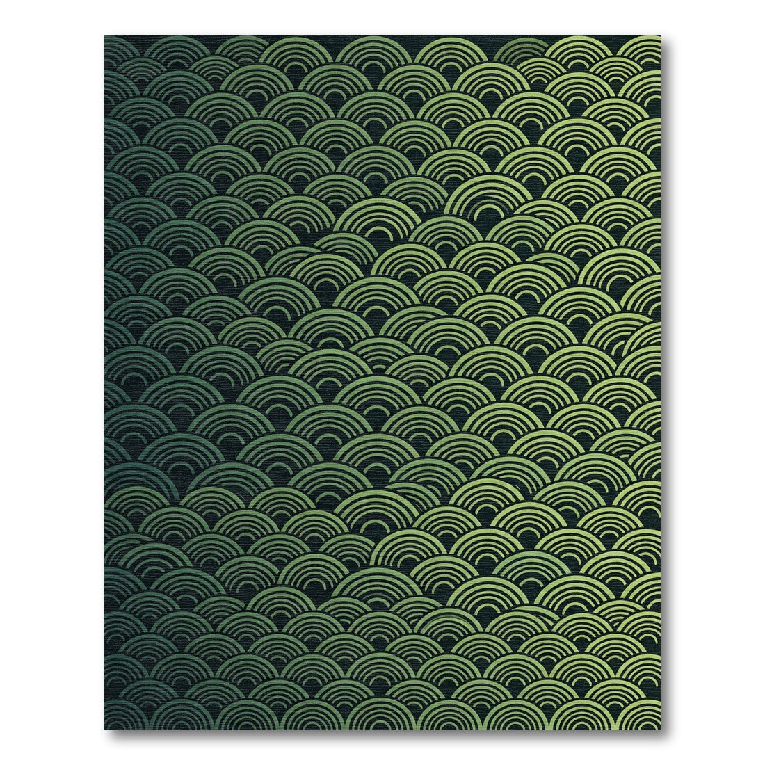 Green Graduated Scale Wave Rug