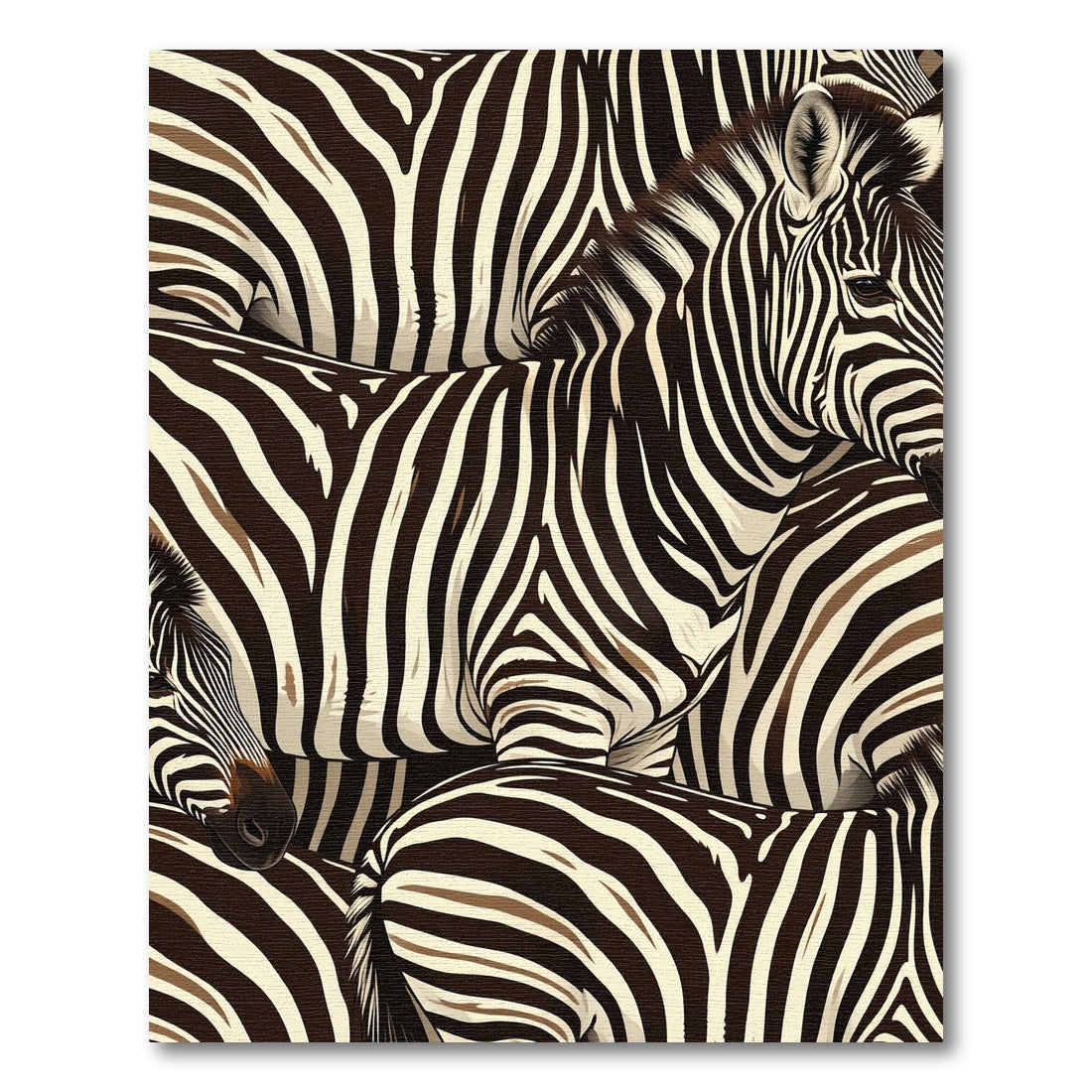 Bold Black White Zebra Herd Rug