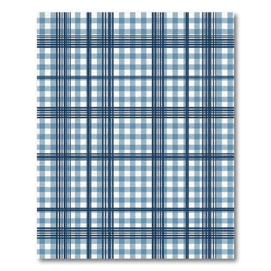 Classic Navy and Blue Gingham Plaid Rug