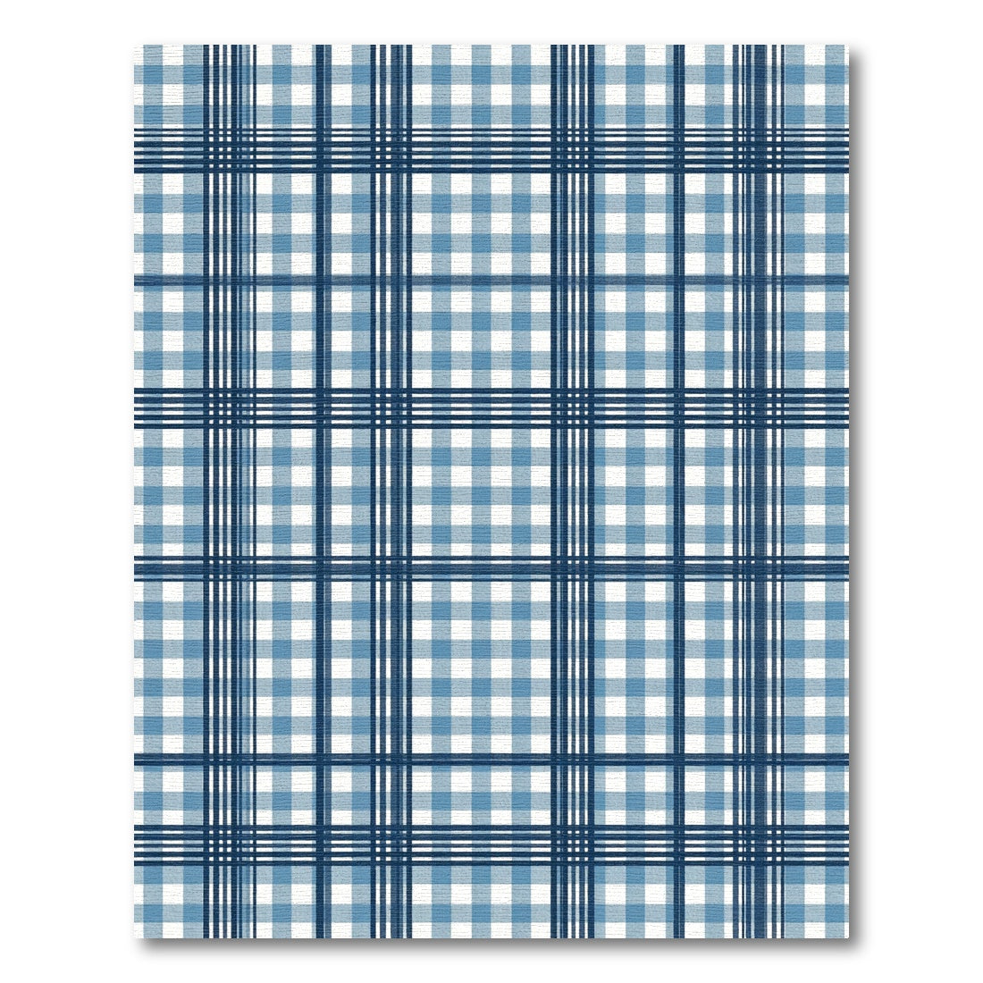 Classic Navy and Blue Gingham Plaid Rug
