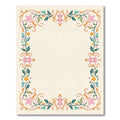Pastel Pink Floral Vine Border Rug