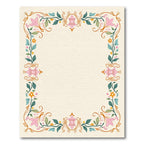 Pastel Pink Floral Vine Border Rug