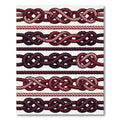 Red Rope Knot Nautical Stripes Rug