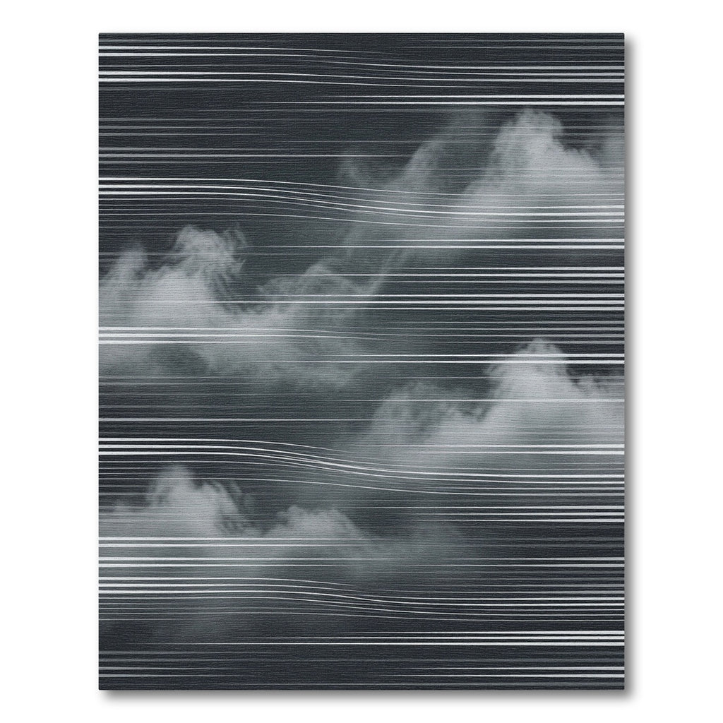 Monochrome Abstract Cloud Line Art Rug
