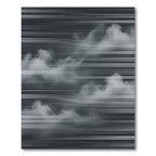 Monochrome Abstract Cloud Line Art Rug
