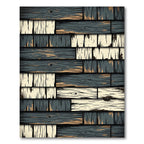 Distressed Wood Panel Shiplap Pattern Rug