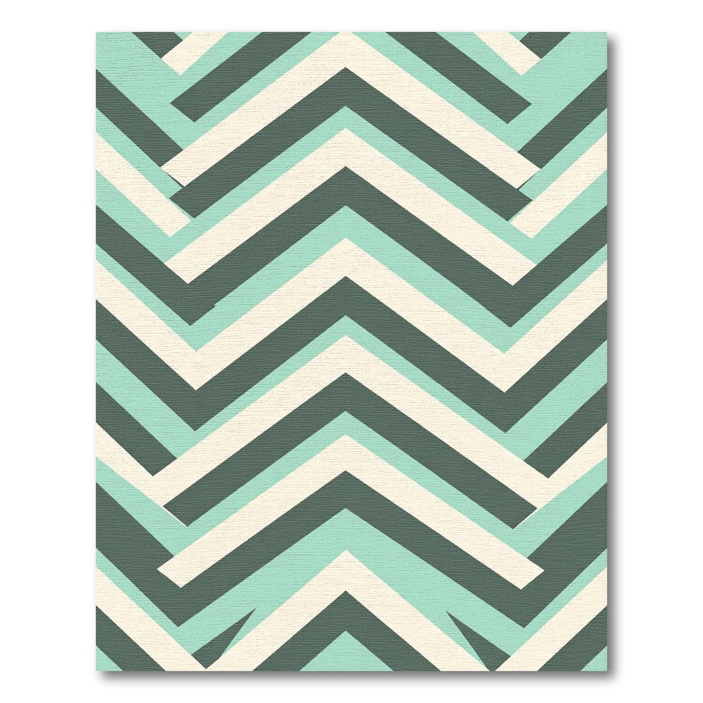 Modern Mint and Charcoal Chevron Stripe Rug