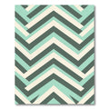 Modern Mint and Charcoal Chevron Stripe Rug