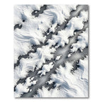 Abstract White Frozen Snow Drift Rug