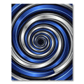 Metallic Blue Silver Spiraling Vortex Rug