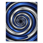 Metallic Blue Silver Spiraling Vortex Rug