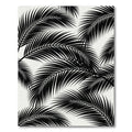 Monochrome Tropical Palm Leaf Rug