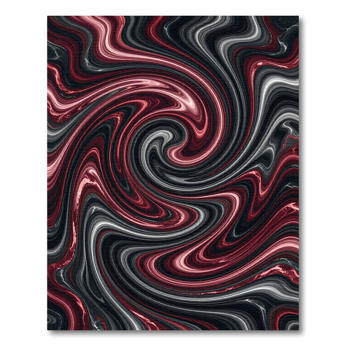 Crimson Black Swirl Marble Rug