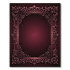 Ornate Crimson Acanthus Scroll Frame Rug