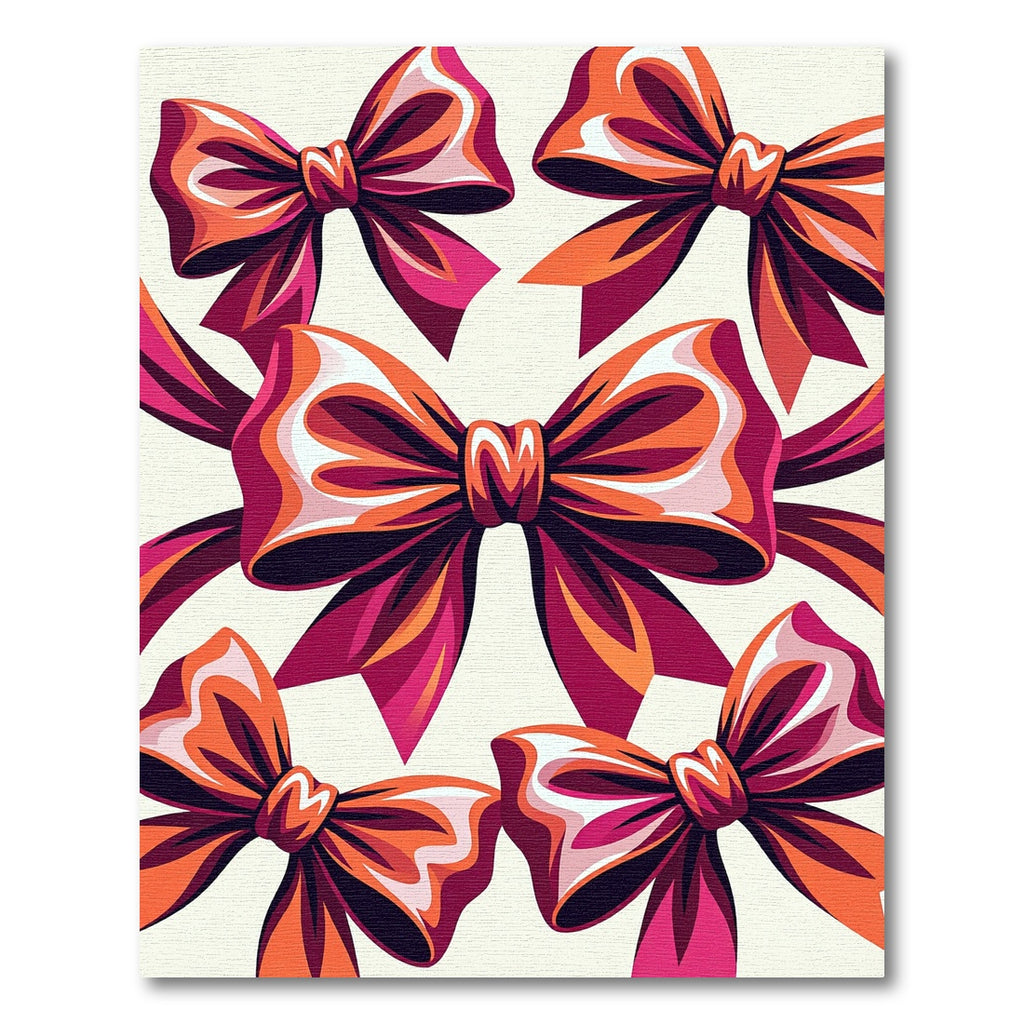 Vibrant Orange Bow Ribbon Art Rug