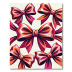 Vibrant Orange Bow Ribbon Art Rug