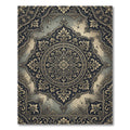 Vintage Gold Dark Floral Medallion Rug