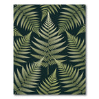 Green Fern Frond Forest Arrangement Rug